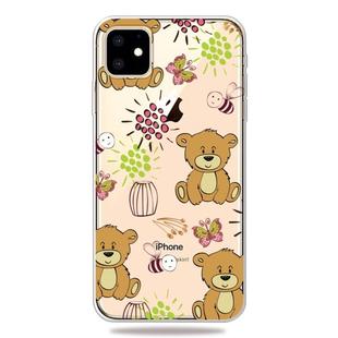 For iPhone 11 3D Pattern Printing Soft TPU Cell Phone Cover Case (Little Brown Bear)