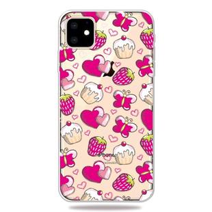 For iPhone 11 Pro Max 3D Pattern Printing Soft TPU Cell Phone Cover Case (Strawberry Cake)