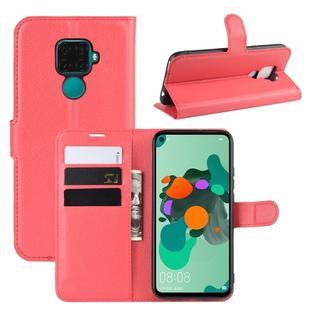 Litchi Texture Horizontal Flip Leather Case for Huawei Mate 30 Lite / Nova 5i Pro, with Wallet & Holder & Card Slots(red)