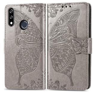 Butterfly Love Flowers Embossing Horizontal Flip Leather Case For LG W10 with Holder & Card Slots & Wallet & Lanyard(Gray)