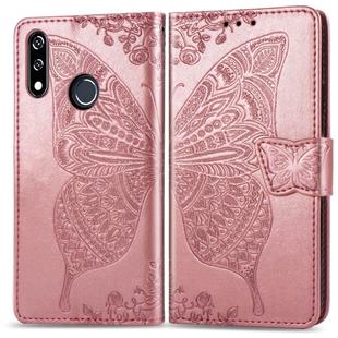 Butterfly Love Flowers Embossing Horizontal Flip Leather Case For LG W10 with Holder & Card Slots & Wallet & Lanyard(Rose Gold)