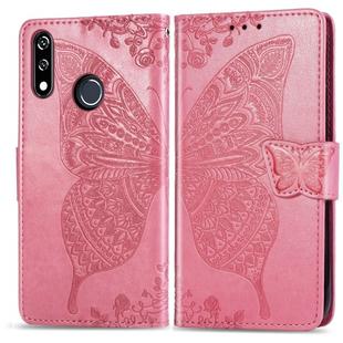 Butterfly Love Flowers Embossing Horizontal Flip Leather Case For LG W10 with Holder & Card Slots & Wallet & Lanyard(Pink)