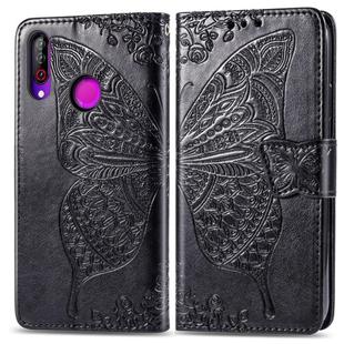 Butterfly Love Flowers Embossing Horizontal Flip Leather Case For LG W30  with Holder & Card Slots & Wallet & Lanyard(Black)