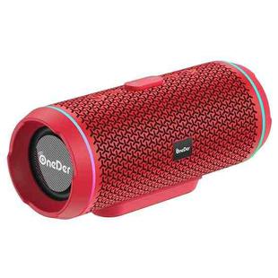 Oneder V10 Bluetooth 5.0 Color Dual LED lights, TWS Connection Function, 10W Stereo CD Quality，Support TF Card & USB Drive & AUX & FM(Red)
