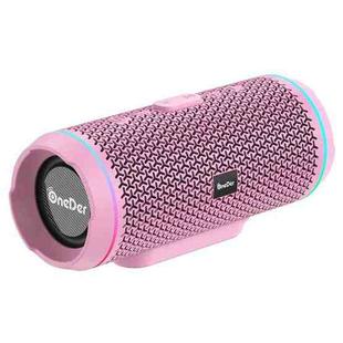 Oneder V10 Bluetooth 5.0 Color Dual LED lights, TWS Connection Function, 10W Stereo CD Quality，Support TF Card & USB Drive & AUX & FM(Pink)