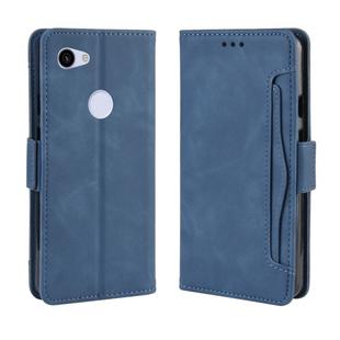 Wallet Style Skin Feel Calf Pattern Leather Case For Google Pixel 3a XL,with Separate Card Slot(Blue)