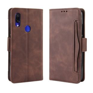 Wallet Style Skin Feel Calf Pattern Leather Case For Xiaomi Redmi 7,with Separate Card Slot(Brown)