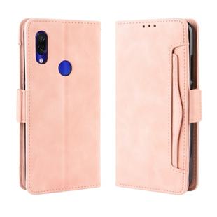 Wallet Style Skin Feel Calf Pattern Leather Case For Xiaomi Redmi 7,with Separate Card Slot(Pink)