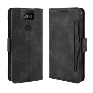 Wallet Style Skin Feel Calf Pattern Leather Case For Asus Zenfone 6 ZS630KL,with Separate Card Slot(Black)