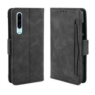 Wallet Style Skin Feel Calf Pattern Leather Case For Huawei P30,with Separate Card Slot(Black)