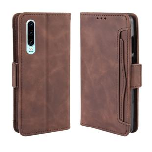 Wallet Style Skin Feel Calf Pattern Leather Case For Huawei P30,with Separate Card Slot(Brown)