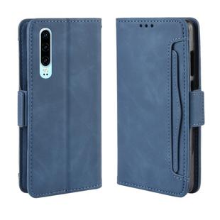 Wallet Style Skin Feel Calf Pattern Leather Case For Huawei P30,with Separate Card Slot(Blue)