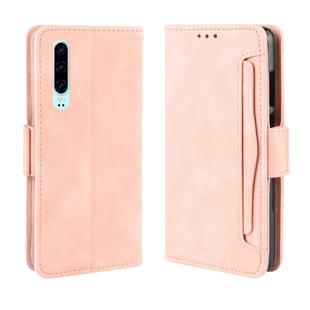Wallet Style Skin Feel Calf Pattern Leather Case For Huawei P30,with Separate Card Slot(Pink)