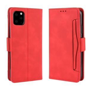 For iPhone 11 Pro Wallet Style Skin Feel Calf Pattern Leather Case ,with Separate Card Slot(Red)