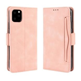 For iPhone 11 Pro Wallet Style Skin Feel Calf Pattern Leather Case ,with Separate Card Slot(Pink)