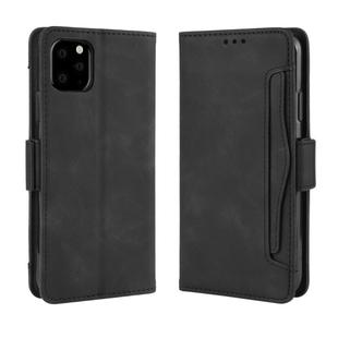 For iPhone 11 Pro Max Wallet Style Skin Feel Calf Pattern Leather Case  ,with Separate Card Slot(Black)