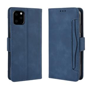 For iPhone 11 Pro Max Wallet Style Skin Feel Calf Pattern Leather Case  ,with Separate Card Slot(Blue)