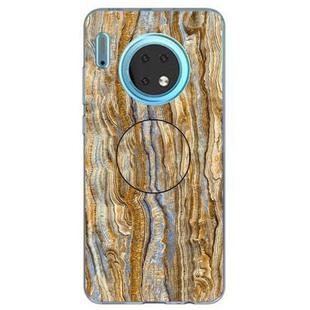 3D Marble Soft Silicone TPU Case Cover Bracket  For Huawei Mate 30(Brown)