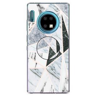 3D Marble Soft Silicone TPU Case Cover Bracket  For Huawei Mate 30 Pro(Polytriangle)