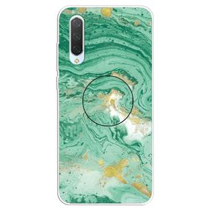 3D Marble Soft Silicone TPU Case Cover Bracket For Xiaomi Mi CC9e(Dark Green)