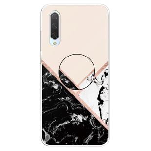 3D Marble Soft Silicone TPU Case Cover Bracket For Xiaomi Mi CC9e(Black and White Powder)