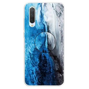 3D Marble Soft Silicone TPU Case Cover Bracket For Xiaomi Mi CC9e(Dark Blue)