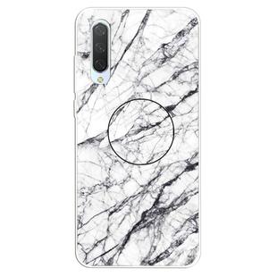 3D Marble Soft Silicone TPU Case Cover Bracket For Xiaomi Mi CC9e(White)