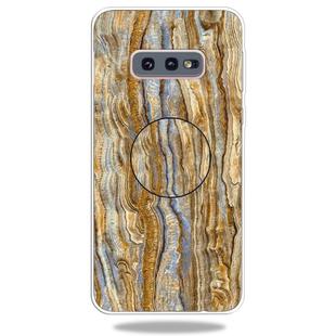 3D Marble Soft Silicone TPU Case Cover Bracket For Galaxy S10e(Brown)