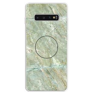 3D Marble Soft Silicone TPU Case Cover Bracket For Galaxy S10+(Light Green)
