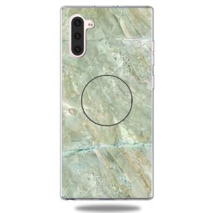 3D Marble Soft Silicone TPU Case Cover Bracket For Galaxy Note10(Light Green)