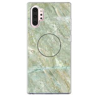 3D Marble Soft Silicone TPU Case Cover Bracket For Galaxy Note10 +(Light Green)