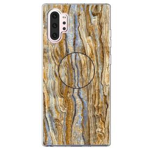 3D Marble Soft Silicone TPU Case Cover Bracket For Galaxy Note10 +(Brown)