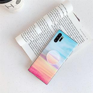 TPU Smooth Marbled IMD Mobile Phone Case with Folding Bracket for Galaxy Note 10+(Rainbow A16)