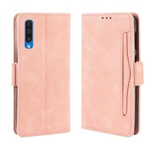 Wallet Style Skin Feel Calf Pattern Leather Case for Galaxy A50 / A50s, with Separate Card Slot(Pink)