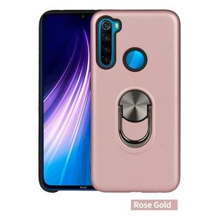 For Xiaomi Redmi Note 8  360 Rotary Multifunctional Stent PC+TPU Case with Magnetic Invisible Holder(Rose Gold)