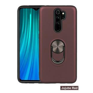 For Xiaomi Redmi Note 8 Pro   360 Rotary Multifunctional Stent PC+TPU Case with Magnetic Invisible Holder(Jujube Red)