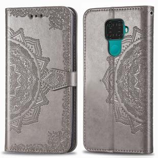 For Huawei Mate 30 Lite / Nova 5i Pro Halfway Mandala Embossing Pattern Horizontal Flip Leather Case with Holder & Card Slots & Wallet & Photo Frame & Lanyard(Gray)