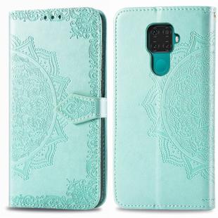 For Huawei Mate 30 Lite / Nova 5i Pro Halfway Mandala Embossing Pattern Horizontal Flip Leather Case with Holder & Card Slots & Wallet & Photo Frame & Lanyard(Green)