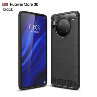 Brushed Texture Carbon Fiber TPU Case for Huawei Mate 30(Black)
