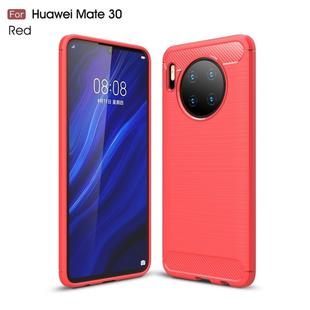 Brushed Texture Carbon Fiber TPU Case for Huawei Mate 30(Red)