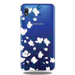 For Galaxy A10    3D Pattern Printing Extremely Transparent TPU Phone Case(Magnolia)