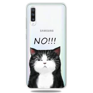 For Galaxy A50    3D Pattern Printing Extremely Transparent TPU Phone Case(NO Cat)