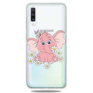 For Galaxy A70    3D Pattern Printing Extremely Transparent TPU Phone Case(Pink Weevil)