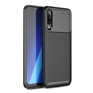 For Galaxy A30s Carbon Fiber Texture Shockproof TPU Case(Black)