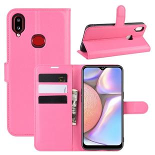 For Galaxy A10s Litchi Texture Horizontal Flip Leather Case with Wallet & Holder & Card Slots(Rose red)