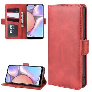 For Galaxy A10s Dual-side Magnetic Buckle Horizontal Flip Leather Case with Holder & Card Slots & Wallet & Photo Frame(Red)