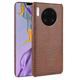 For Huawei Mate 30 Shockproof Crocodile Texture PC + PU Case(Brown)