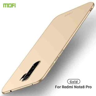 For Xiaomi RedMi Note8 Pro MOFI Frosted PC Ultra-thin Hard Case(Gold)