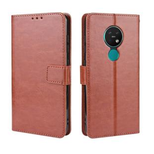For Nokia 7.2 / Nokia 6.2 Retro Crazy Horse Texture Horizontal Flip Leather Case , with Holder & Card Slots & Photo Frame(Brown)