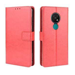 For Nokia 7.2 / Nokia 6.2 Retro Crazy Horse Texture Horizontal Flip Leather Case , with Holder & Card Slots & Photo Frame(Red)